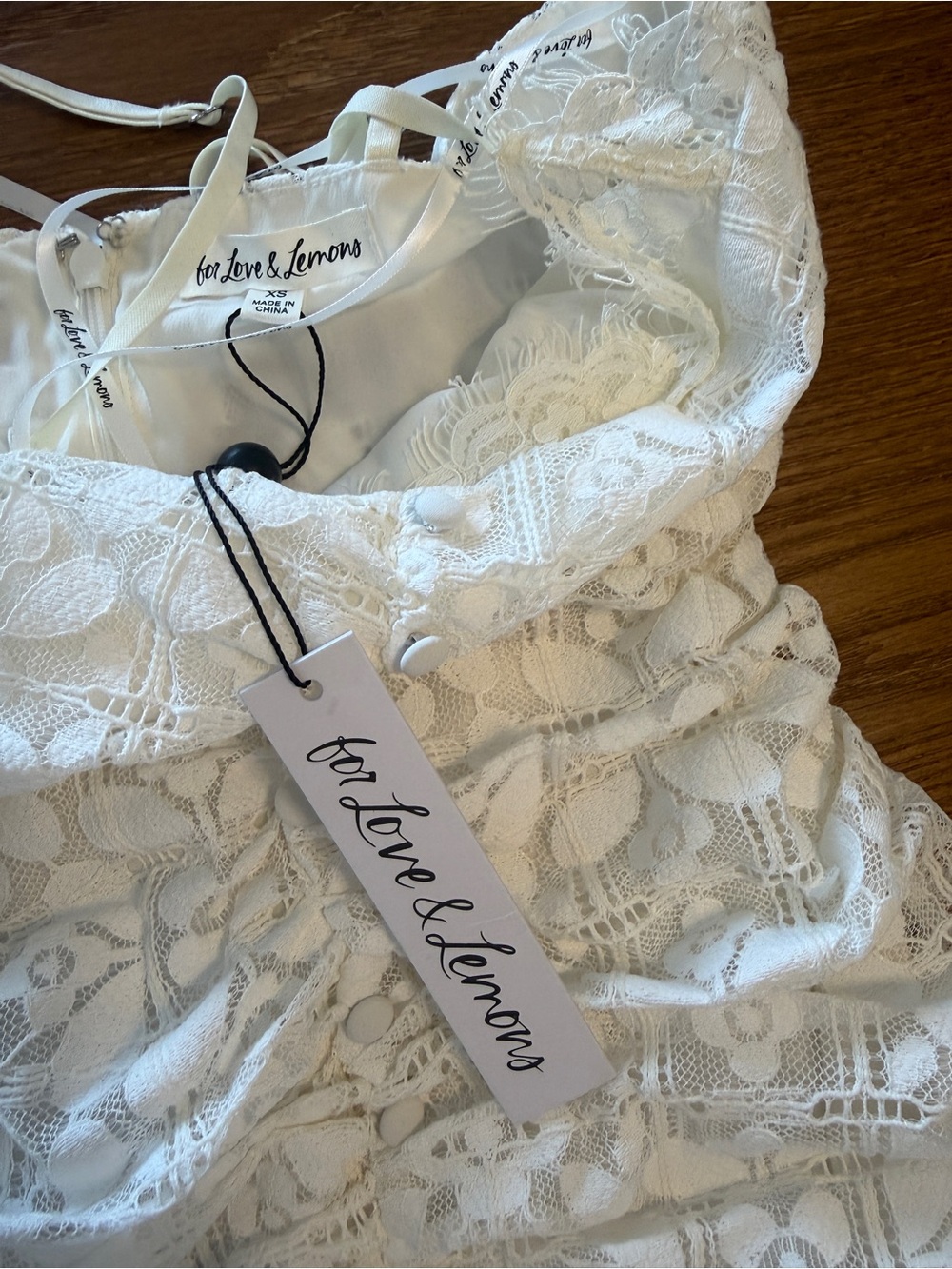 Samira Mini Lace Dress in White For Love & Lemons - Picture 5 of 6